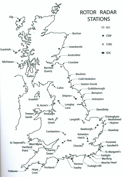 Map of UK radar stations