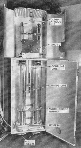 RF Oscillator showing the Lecher Tubes